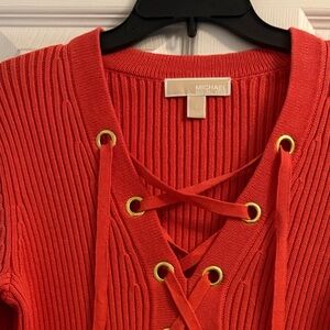 Michael Kors Women's V-Neck Sweater in Red